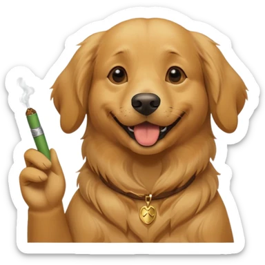 Dog smoking blunt sticker