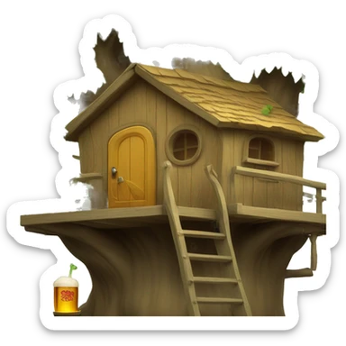 Treehouse with beer sticker