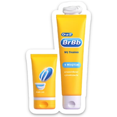 Oral-B toothpaste tube blue sticker