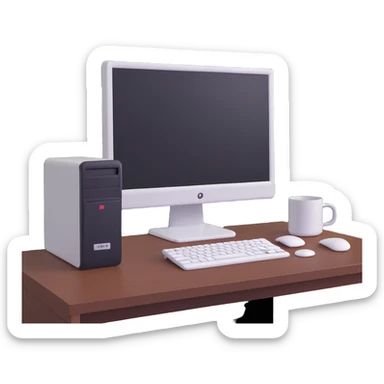 desktop computer on an office desk sticker