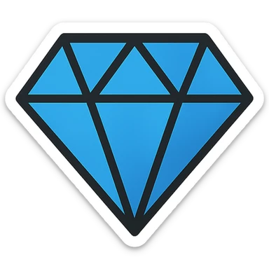 diamond, lineal color outlined icon style, crisp and professional sticker