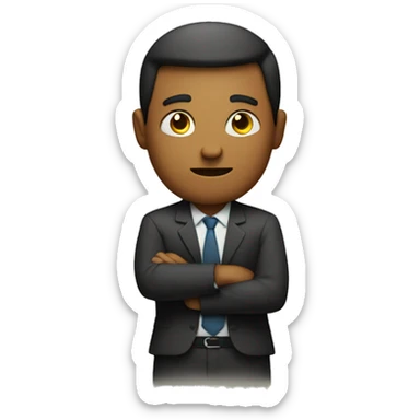 man with crossed arms signalizing x with arms sticker