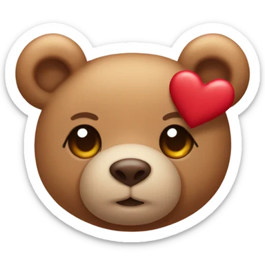teddy bear with hearts and kisses sticker