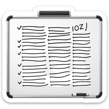 Whiteboard with wobbly lines indicating written notes sticker