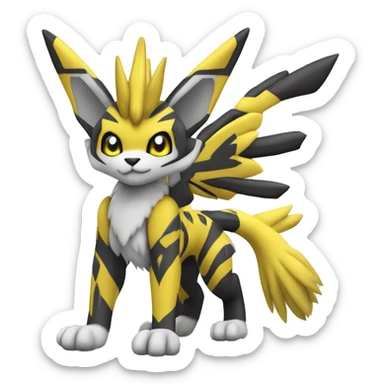 Cool Metabee Renamon Zeraora Full body sticker