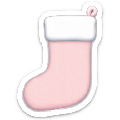 Pastel pink Christmas stocking sock   sticker