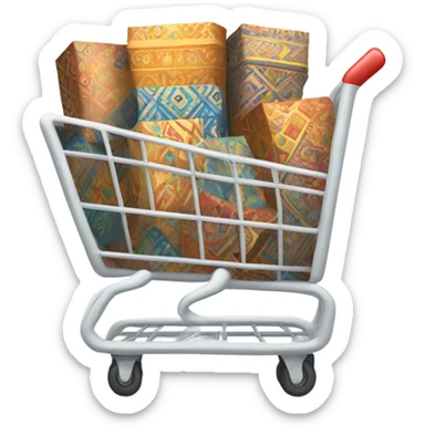 Boho style shopping cart with boxes sticker