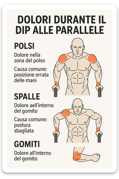 Dolore nel dip per errori di tecnica, facciamo capire bene i dolori in italiano sticker