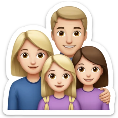 Familia : Novio, Novia, hija mayor , hija menor. sticker