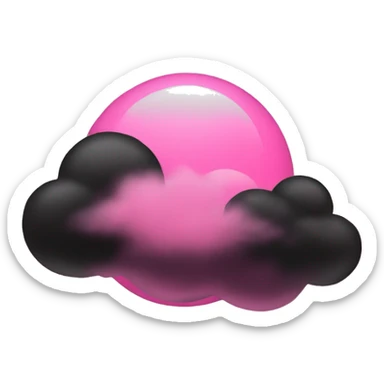 Pink sun and black cloud sticker