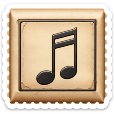 Mail music note stamp sticker