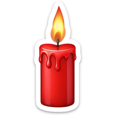 Heart shaped red candle  sticker