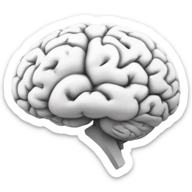 White brain and heart sticker