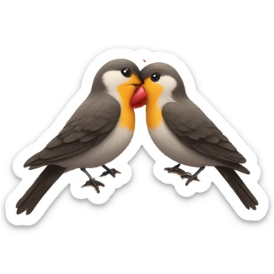 Kissing birds sticker