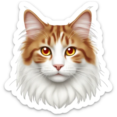 Arashi Norwegian Forest Cat white and red sticker