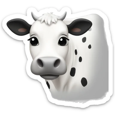 white cow with a lot of TINY black dots side body sticker