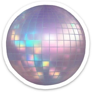 Mirror ball pale pastel holographic sticker