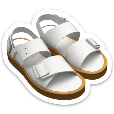 White Platform WOLFE sandal white leather sticker