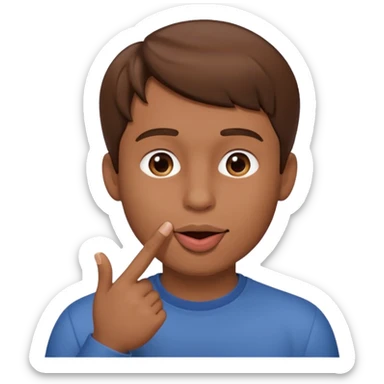 Homem apaixonado,com dedo na boca sticker