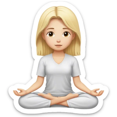 Blonde girl meditating  sticker