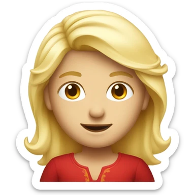 personnage aux cheuveux blond et tunique rouge sticker