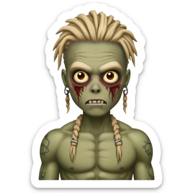 make a zombie boy that has dreads and dont make him too frail sticker