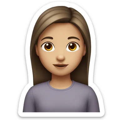 little girl with straight brown hair, light skin, and brown eyes sticker