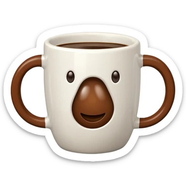 Coffee Mug with coffee bean symbol sticker