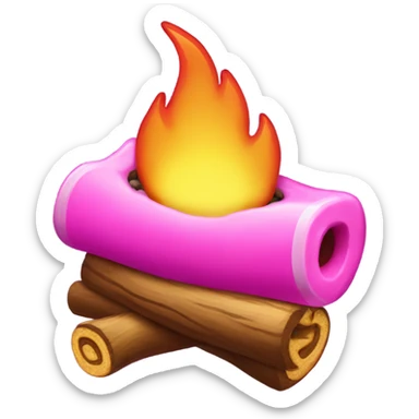 Pink Lisa frank pink  campfire  sticker