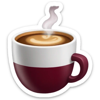 hot burgundy cup of coffee sticker