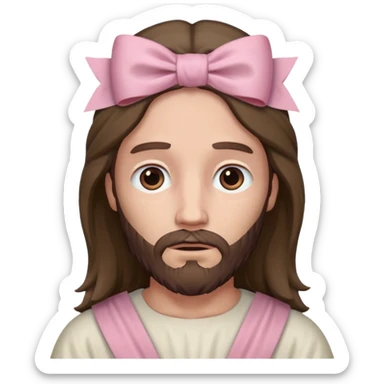 historically accurate jesus with a super pale pink bow sticker