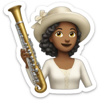 une joueuse blanche de flute traversière  sticker