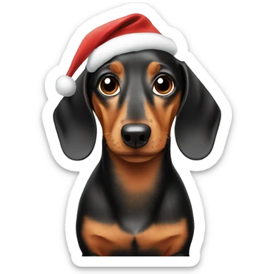 Christmas Dachshund sticker