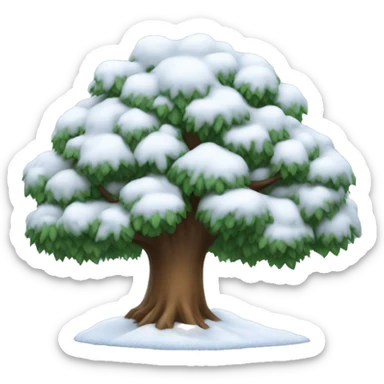 tree with snow on the top sticker