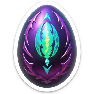 Elemental magical glowing iridescent dark evil shiny dragon egg sticker