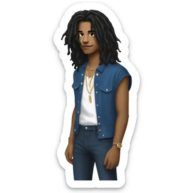 luka sabbat husband long hair, nice outfit standing  sticker