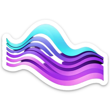 futuristic minimalistic icon, holographic wave symbolizing "Many voices. One purpose. One future", glowing purple and cyan lines, dark sci-fi background, no face, abstract unity design, 1:1 aspect ratio
 sticker