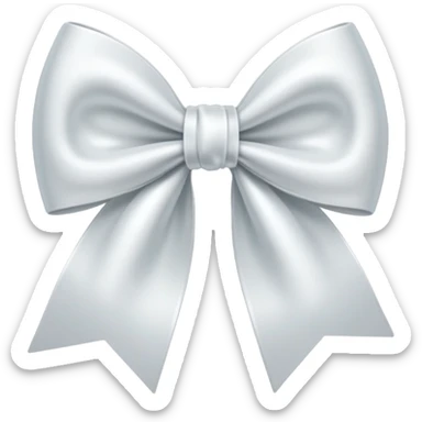 white satin bow sticker