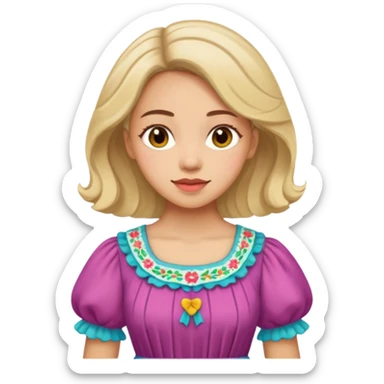 cottagecore colorful dress sticker