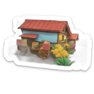 colorful postcard sticker