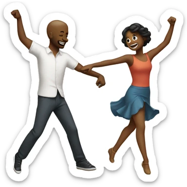 two people dancing together sticker