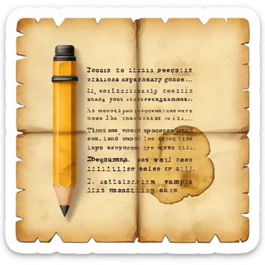 Text VAMPA written on old pergamin sticker