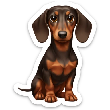 brown dachshund sticker