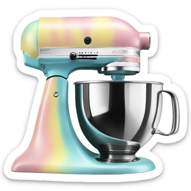 Realistic pastel tie dye kitchenaid mixer.  sticker