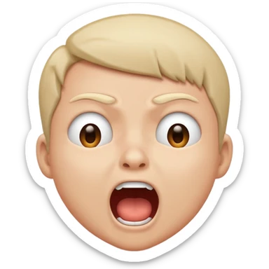 Person yelling cutely with eyes shut  sticker