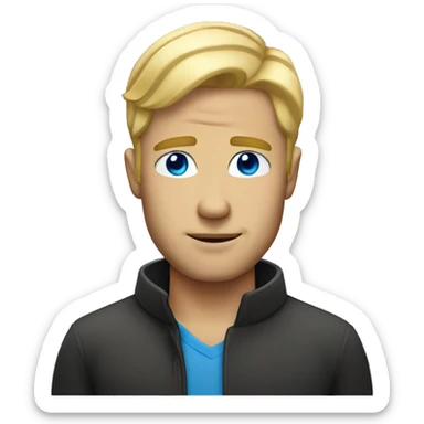 Blonde man with blu eyes  sticker