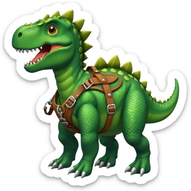Dinosaur in harness sticker
