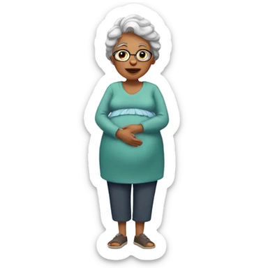 A pregnant grandma  sticker