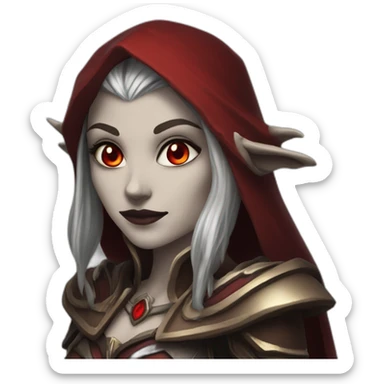 Sylvanas-with-whiteskin-red-eyes sticker