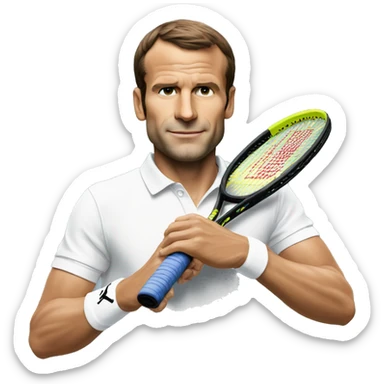 Macron qui joue au tennis sticker